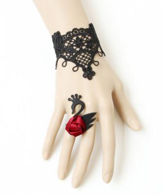 Black Swan complex Gulei Si female bracelet with ring Gothic bridal jewelry suit