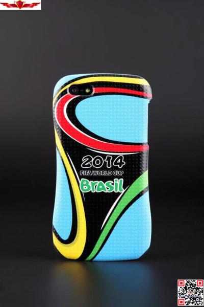 3D Printing 2014 Brazil World Cup Aluminum Bumper With PC Back Cover Cases For Iphone 5 5S