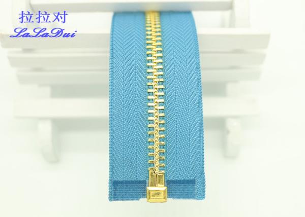 Brass 18 Inch Metal Separating Zipper Polyester Tape For Wallet HS Code 9607110000
