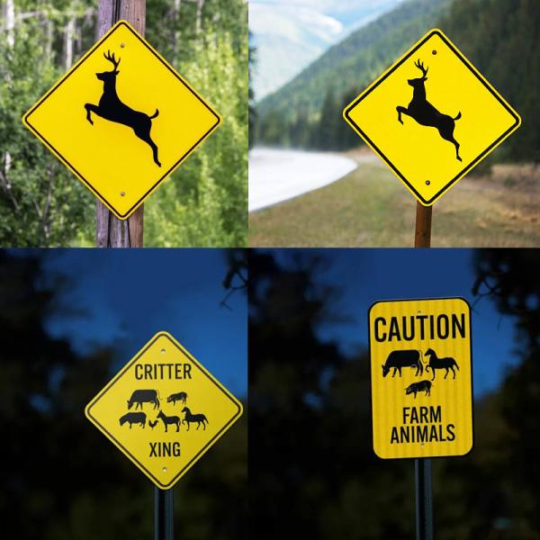 12 x 12 Inches Octagon Street Slow Warning Reflective Road Signs