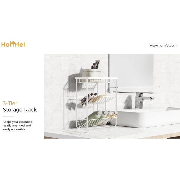 Metal Bathroom Inside Cabinet Shelf Basket Rack For Modern Household Organization