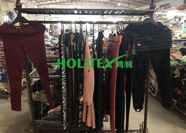Colorful Used Winter Clothes A70-W-LCP Second Hand Skinny Pants For Ladies