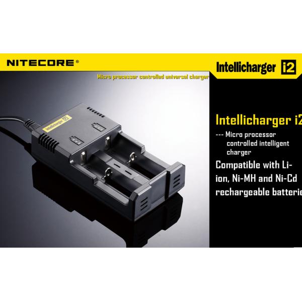 NiteCore IntelliCharger i2 Charger - for charging 18650, 16340(RCR123) wtih CE and RoHs