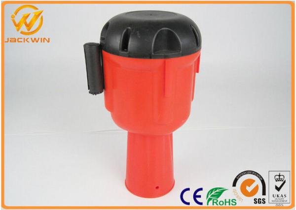 Road Traffic Management Cones Topper 9 Meters White / Red Plastic Retractable Belt