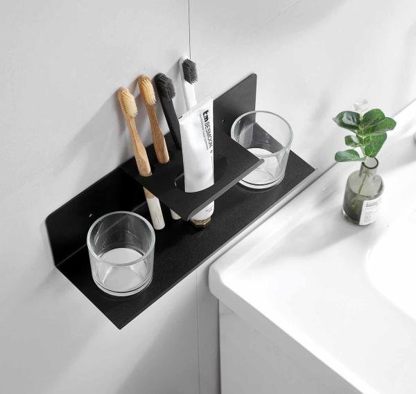 Stainless Steel Wall Mounted Bathroom Shelf Rustproof Waterproof For Toothbrush