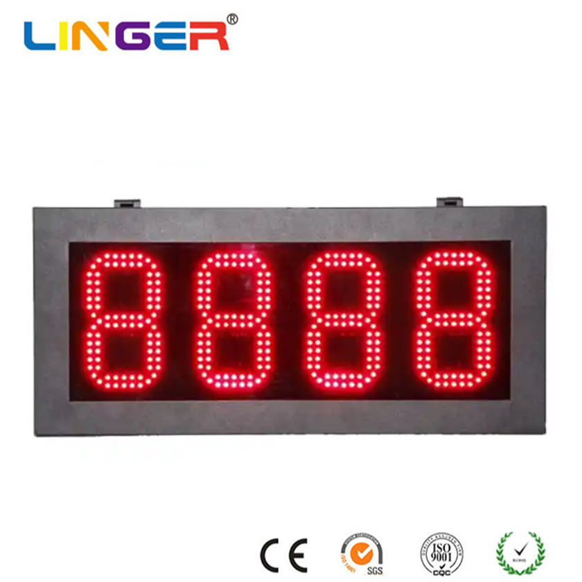 Programmable Gas Station Price Signs MCU Controlled LED Gas Price Sign Red