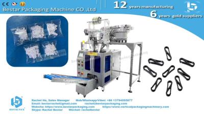Automatic packing machine with three counting vibrators for plastic hook packaging