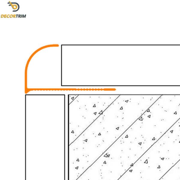 11mm Tile Edge Protection Strip , Polish Silver Round Aluminum Strip For Tiles