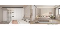 Glass Panel Custom Wal-In Closet Systems With Open Shelving System For Home Decor