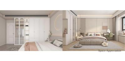 Glass Panel Custom Wal-In Closet Systems With Open Shelving System For Home Decor