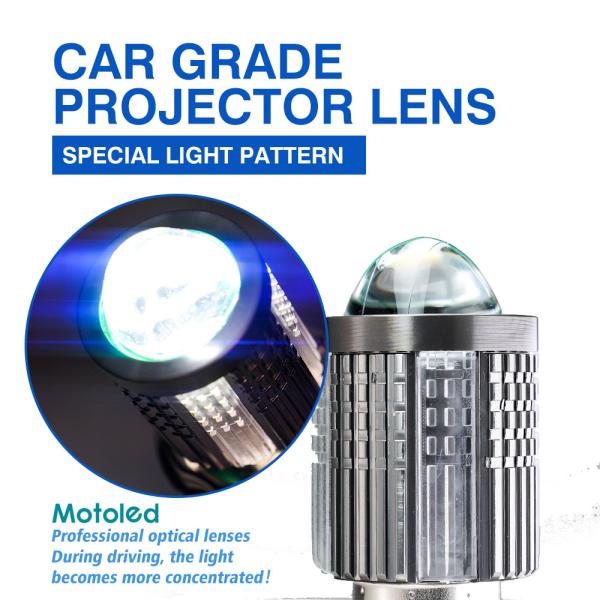 YAYE H4 Motorcycle Bulb with Long Lifespan and Dual Color White Yellow Projector lens