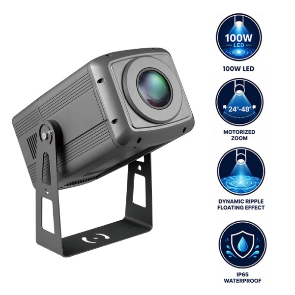 100W Outdoor LED Projection Light Ripple Floating Effect Garden Zoom Light