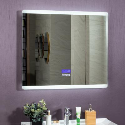 Custom Iluminado de Parede Banheiro Banheiro Smart LED Espelho Digital e Estilo de Design Moderno
