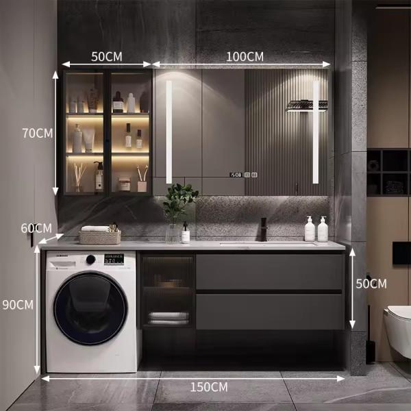 Modern 48 Inch Bathroom Vanity Wash Basin Cabinet Combination