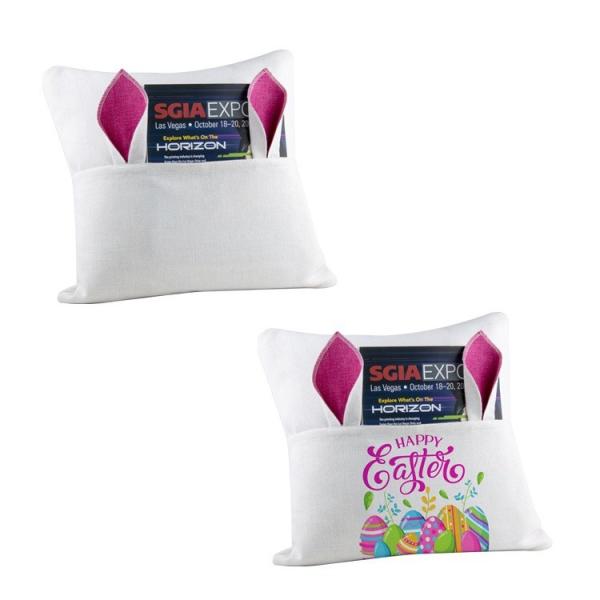 Creative Sublimation Blank Linen Pillow Case With Pocket And Rabbit Ear For Easter Day