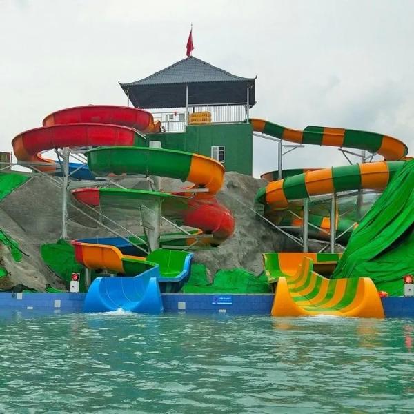 OEM ODM Fiberglass Pool Slide Spiral Swimming Pool Slide Commercial