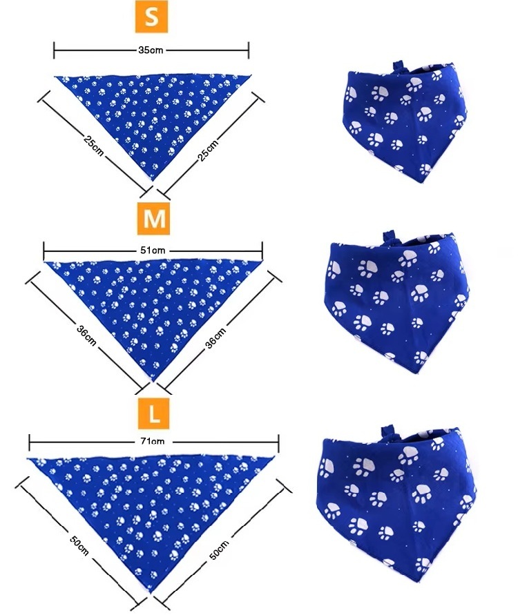 100% Cotton Triangle Dog Bandanas Machine Washable Pet Scarf