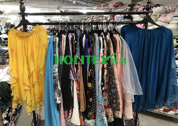 American style used women's clothing , second hand clothes , first grade ladies silk skirt