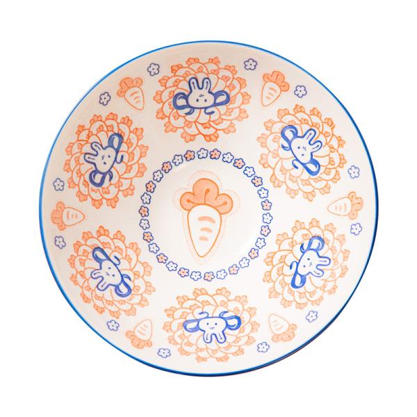 Готовы к отправке на складе Персонализированные керамические миски Подарочный набор Красочные печатные под глазурной кухни 4 шт Суп 6,5 дюйма 8 дюймов