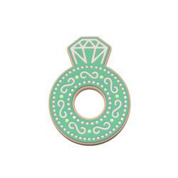 Desenhos animados Diamond Silicone Baby Teether, anéis saindo os dentes do silicone não tóxico