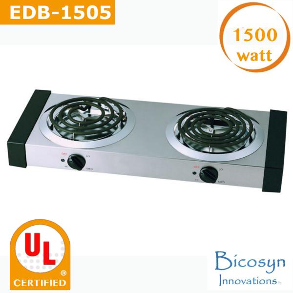 1500 Watt Cheap Double Buffet Burner Electric Hot Plate, Black, UL, Camping,School,Outdoor Stove