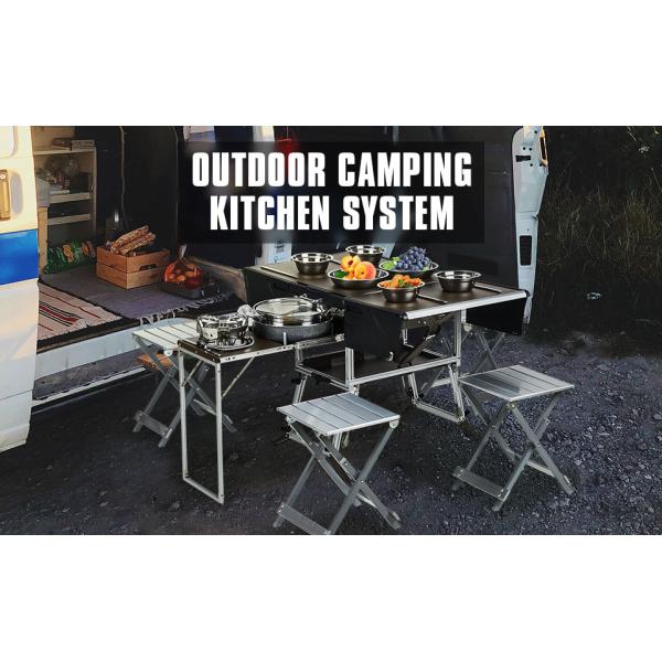 Алюминиевый складной столик из нержавеющей стали для портативной кухни в автомобиле или доме