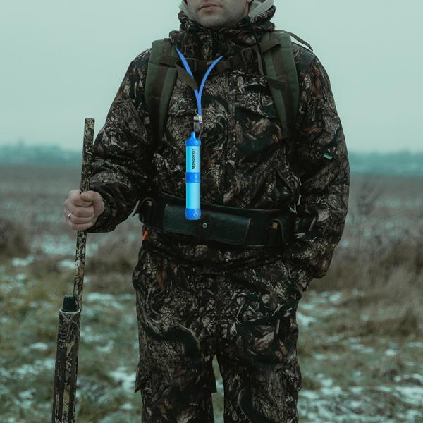 Blue Camping Travel Survival Water Straw With Filter 1000L