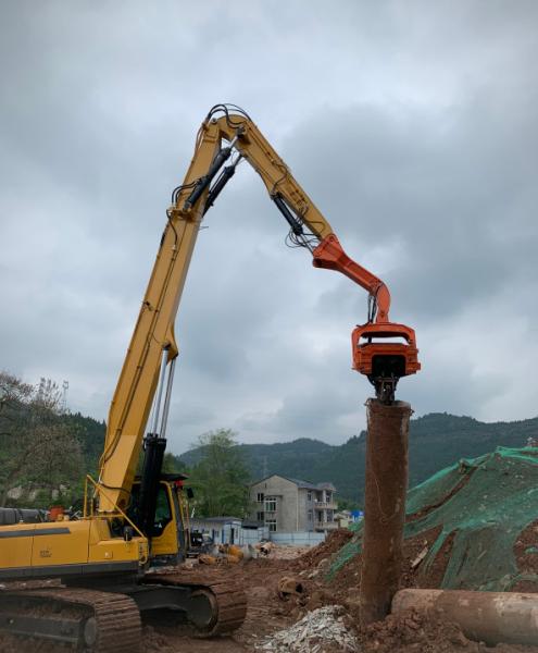Hydraulic Excavator Vibro Hammer , Q355B Sheet Pile Driver For Excavator excavator long reach