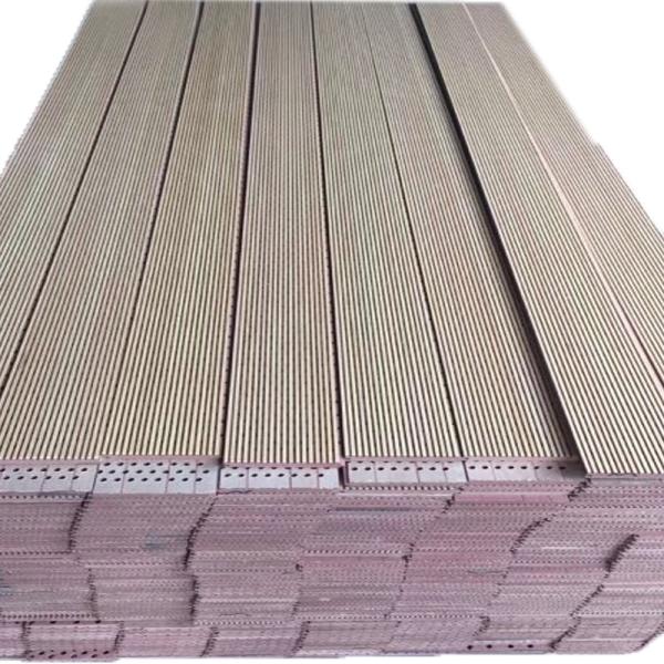 Fireproof Decorative Perforated Wood Panels Hall Wood Sound Absorption