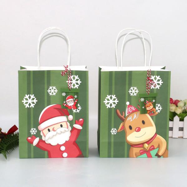 Sacos portáteis imprimindo UV do presente do Natal do papel de embalagem 18*9*23cm