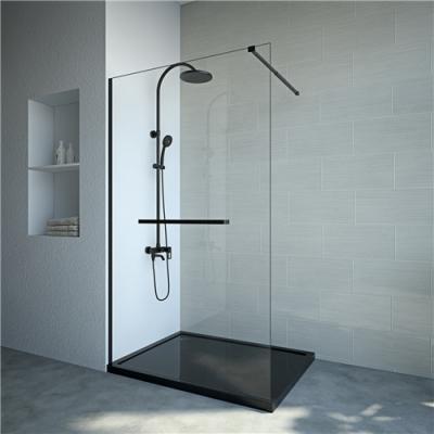 black  Stainless Sliding 6mm Tempered Glass Shower Door 1200X2000mm