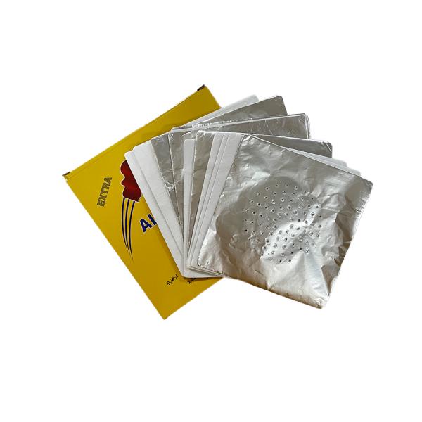 Hojas de papel desechables de shisha de aluminio de hookah con tratamiento de agujeros compuestos