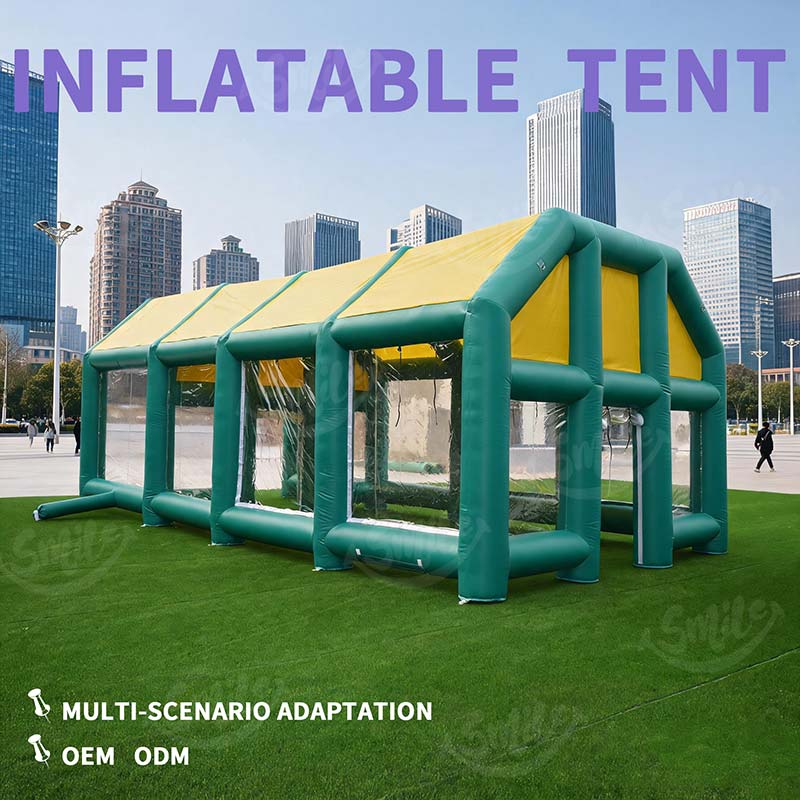 Outdoor Large Inflatable Shelter Tent, Waterproof Inflatable Workshop Tent With Clear PVC Window For Events