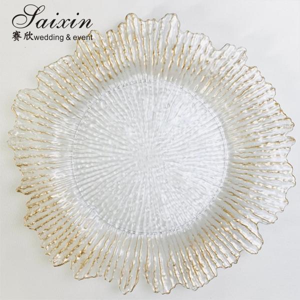 Горячая продажа Прозрачные акриловые свадебные зарядные пластиковые зарядные пластиковые свадебные