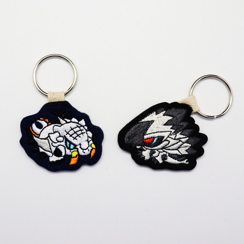 Small Cute Embroidery Key Chain Double Side Embroidery & Printing Key Chain for Cartoon Characters