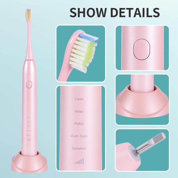 15 Modes Electric Portable Battery Toothbrush IPX7 Water Resistant