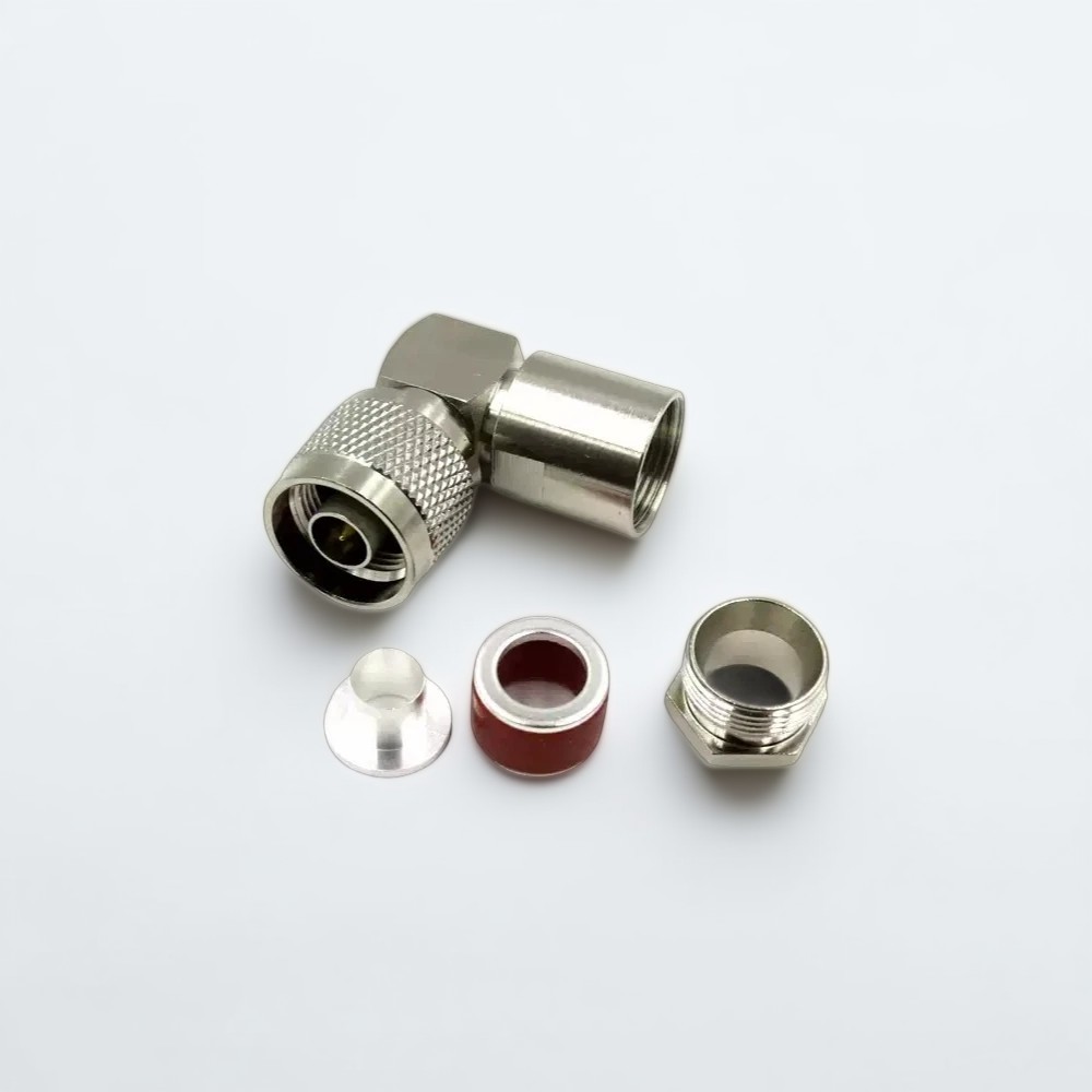 N Male right angle Connector for RG8U/LMR400 | Right Angle RF Coaxial Connector