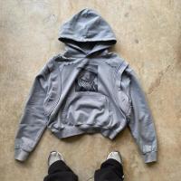 2025 Nouveau design gilet avec capuche personnalisé poids lourd 100% coton imprimé Vintage pullover lavé en détresse boîte avec capuche pour hommes