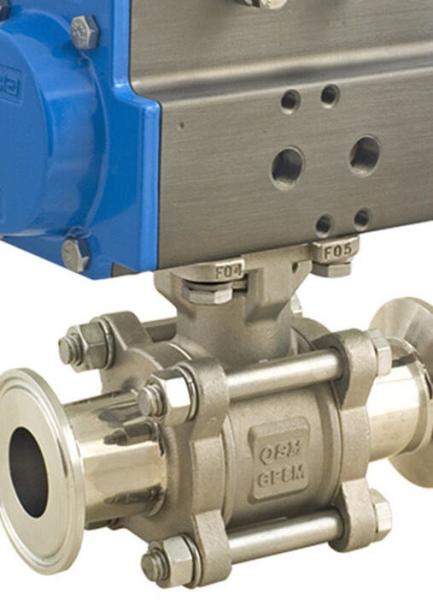 Explosion Proof  Stainless Steel Sanitary Valves , Pneumatic Operated Ball Valve 3/4 ASME BPE