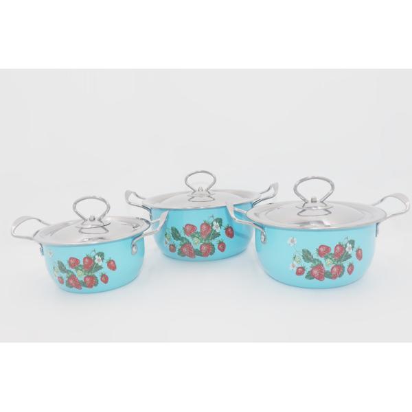 6pcs Nonstick Soup Pot Flower Coating Deep Casserole Pan