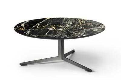 Custom Size Marble Top Table Ash Color , Metal Round Table Modern Design