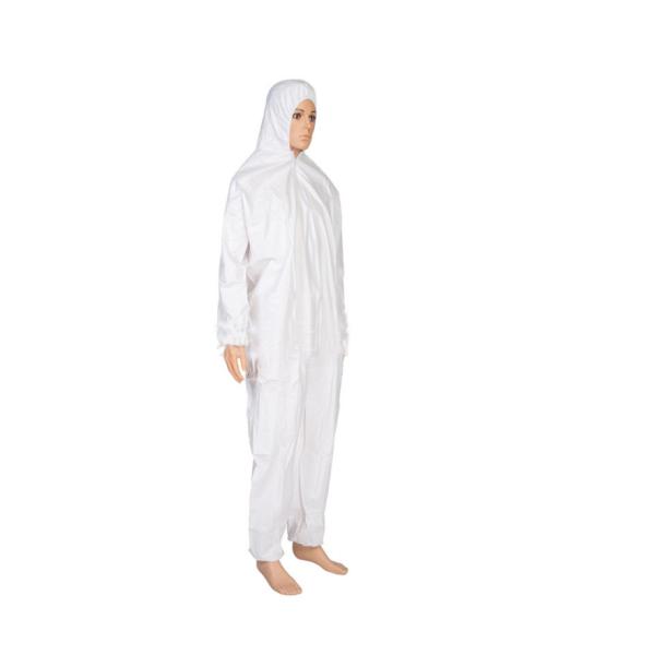 White Anti-bacterial Protective Safety 25GSM Disposable Body Suit