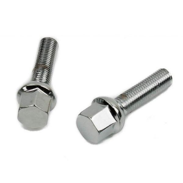 Silver Car Tire Wheel Lug Bolts Radius R13 Ball Seat Apply To BMW Series