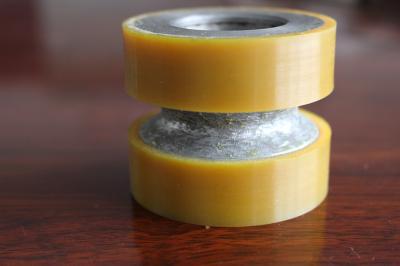 Yellow High Density Polyurethane Wheels Heavy Duty Coating Rollers Wheels Replacement