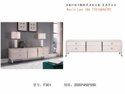 American style Living room furniture Floor stand for TV table in light luxury Stainless steel metal with Coffee table