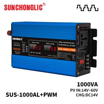Invertidor de carga solar de 12 V a 220 V de 1000 V a 1000 W de potencia de onda senoidal modificada
