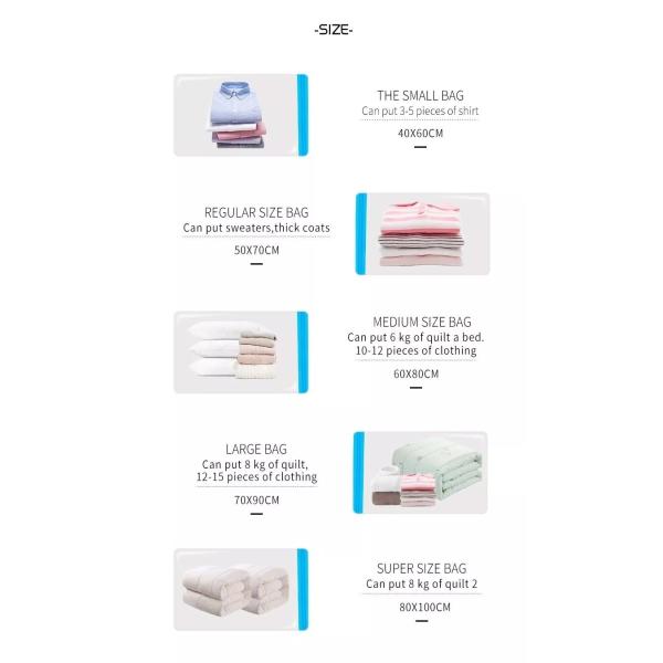 сумки хранения всасывания вакуума 50x70cm, сумки обжатия вакуума PA с насосом