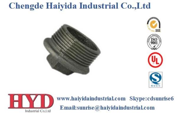 plug beaded black malleable iron pipe fitting cast iron UL factory