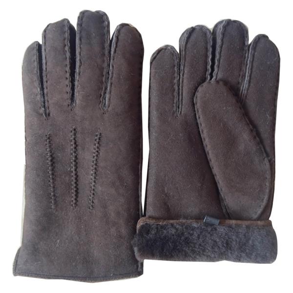 Winter Natural New Zealand Curly Slink Lamb Fur Men Gloves