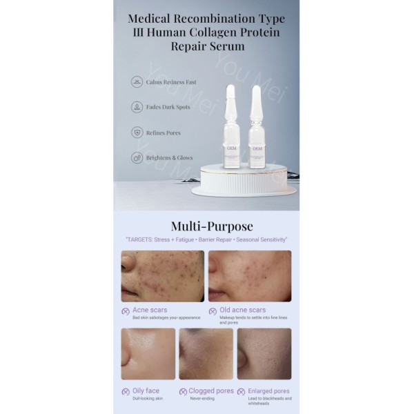 OEM ODM Collagen Hydrating Repair Wrinkle-Removing Anti-Aging Ampoule Whitening Spot Removal and Repair Essence
